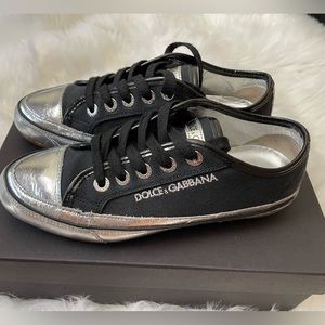 DOLCE & GABBANA GYM black and silver Sneakers Sz 6.5